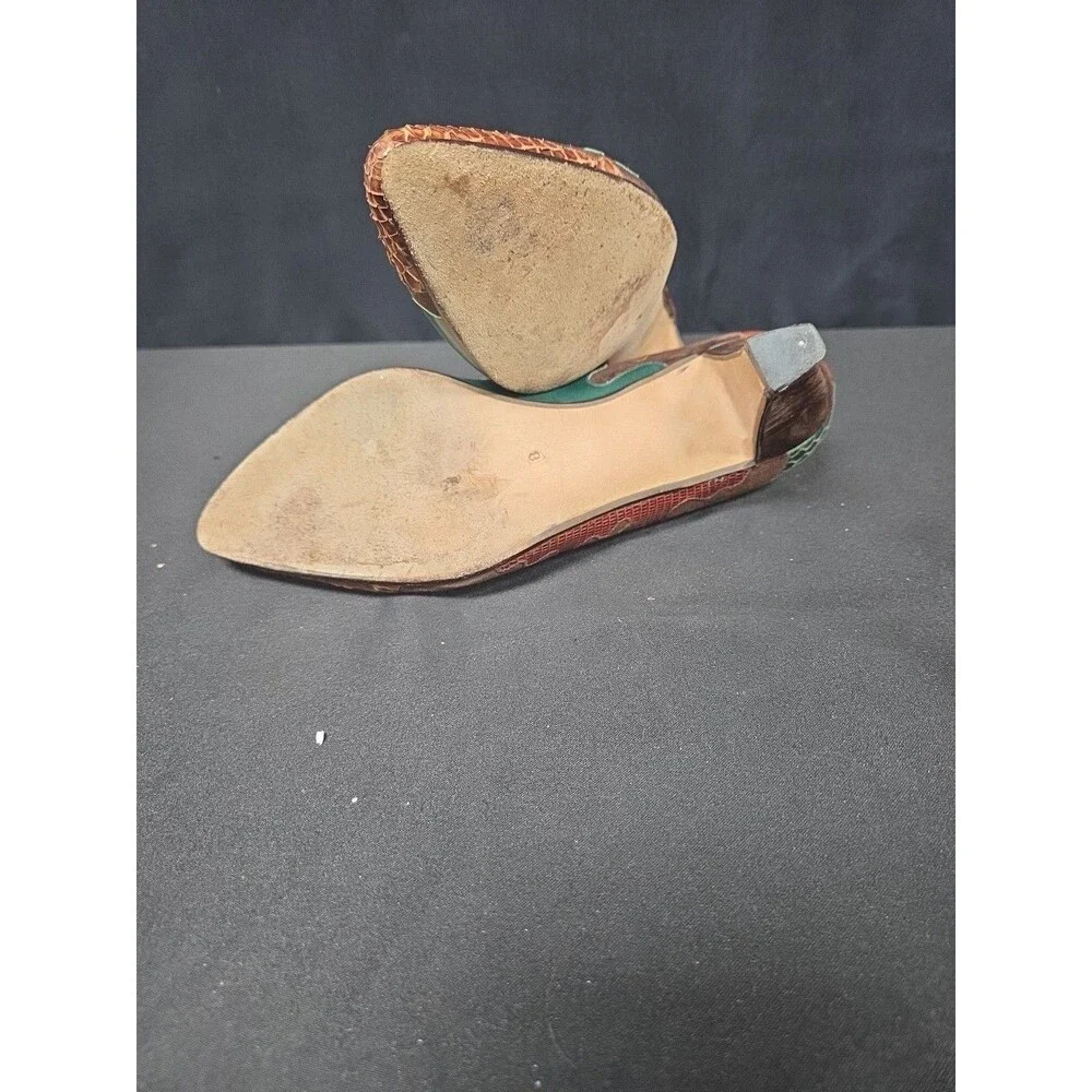 Andrea Pfister Neiman Marcus Italy Vintage Multicolor Leather Heels Shoes Size 8
